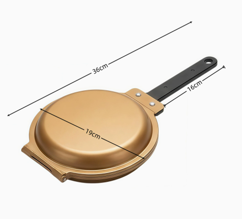 Double Sided Pan, Non-Stick Coating Flip Frying Pan for Home Kitchen, Hotel and Restaurant, Pancake Maker, Omelette Maker, Featuring Gas Or Electric Stove Cooking