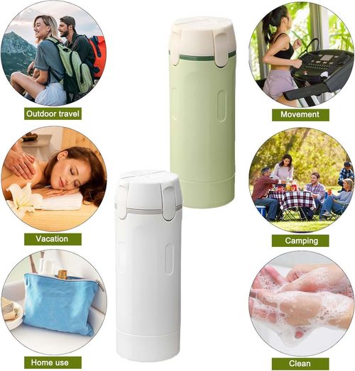 4-in-1 Travel Size Toiletries Bottles - Refillable, Leakproof, Portable Shampoo, Lotion, Conditioner, and Cream Containers - Transparent Design with Measurement Markings and Labels