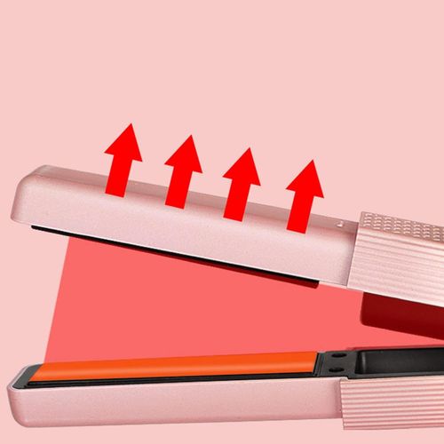 Hair Straightener Flat Iron, Cordless Quickly Heating Rollers Hair Curlers Hair Curling Iron Hot Tools Flat Iron for Girls Women(Pink)