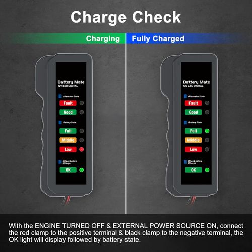 Auto Car Battery Tester 12V Digital Test 6 LED Display Analyzer Alternator State Check Automotive Scanner