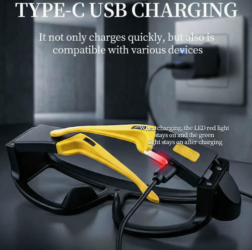 XTE Multifunctional Eyewear Light – USB Rechargeable, Long-Lasting Lithium Battery, Head-Mounted Light for Outdoor Hiking