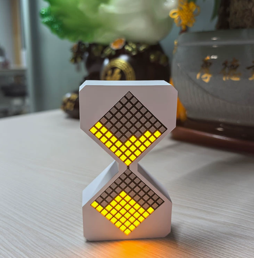 Illuminated Electronic Hourglass Timer, Home Desktop Ornament, Gravity-Sensing Creative Stress-Relieving Toy, Light and Shadow Electronic Hourglass, Gravity-Sensing Illuminated, Home Desktop Healing and Stress-Relieving Timer
