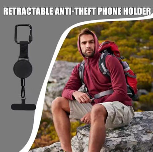 Premium Magnetic Anti-Theft Phone Tether Steel Cable Carabiner