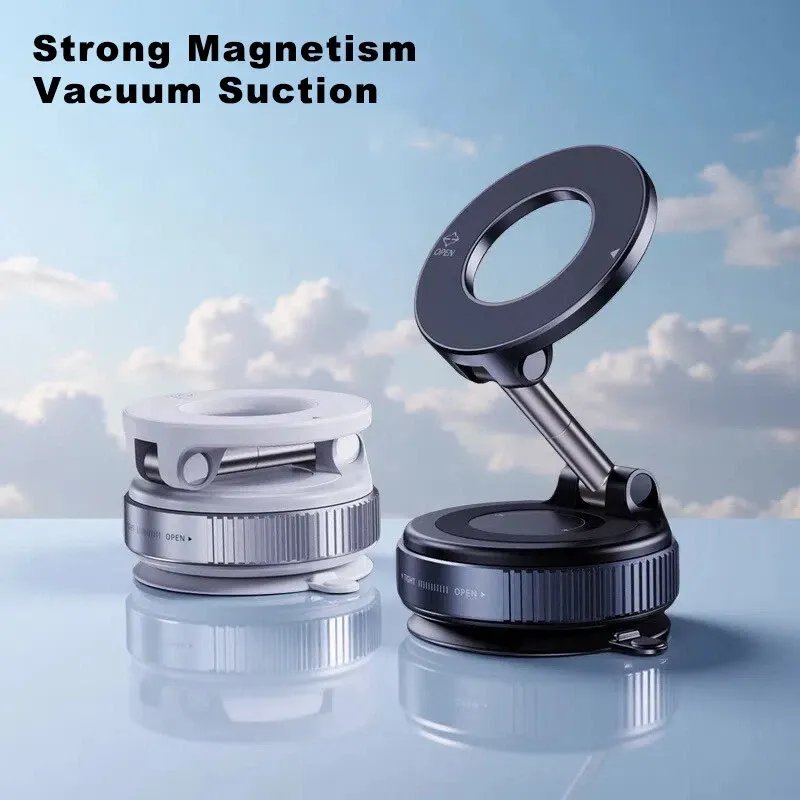 Upgraded 360° Nano Gel Vacuum Magnetic Phone Holder, Car Phone Holder for Magsafe, Suction Cup Phone Mount for Car