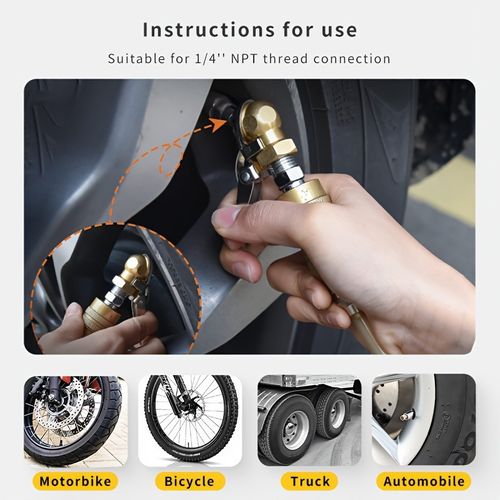 Car tire inflator chuck type internal thread air pump nozzle tire repair pneumatic tool accessories