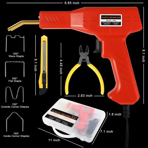 Upgraded Plastic Welder, 200PCS Staples, Pure Copper Transformer, Rapid Heating, Plastic Welding Kit, Hot Stapler Kit, Plastic Welder Gun Kit, Car Bumper Repair Kit, Plastic Repair Kit