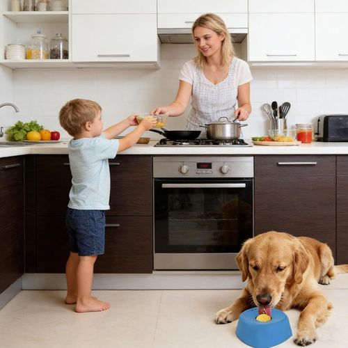 Bowl De Líquidos para Lamer para Perros,Plato Interactivo Lento,Bowl con Bola Entretenimiento Enriquecimiento - para Razas Grandes, Medianas Y Pequeñas, Cachorros, Mayores, Yogur Y Estimulación