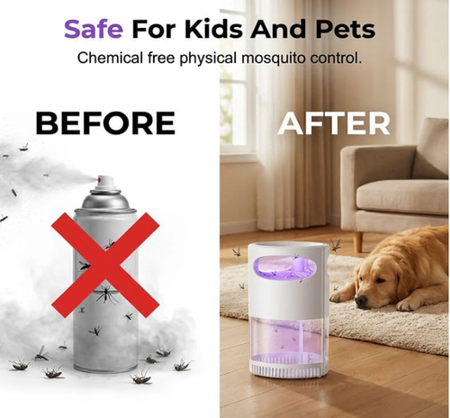 UV Ｍ𝐨𝐬𝐪𝐮𝐢𝐭𝐨 К𝐢𝐥𝐥𝐞𝐫 Lamp, Quiet 360° Omnidirectional Ι𝐧𝐬𝐞𝐜𝐭 Trap, USB Powered, Safe for Kids and Pets, Electric Ｍ𝐨𝐬𝐪𝐮𝐢𝐭𝐨 𝐑𝐞𝐩𝐞llent Light for Home Camping Patio (White)