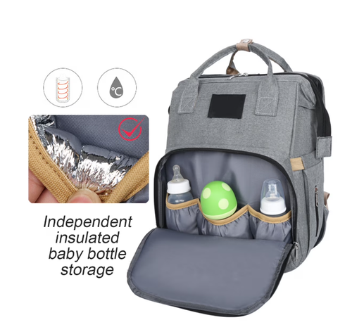 Baby Diaper Bag Backpack with Changing Station Diaper Bags for Baby Bags for Boys Girl Diper Bag with Bassinet Bed Mat Pad Men Dad Mom Travel Waterproof Stroller Straps Large Capacity