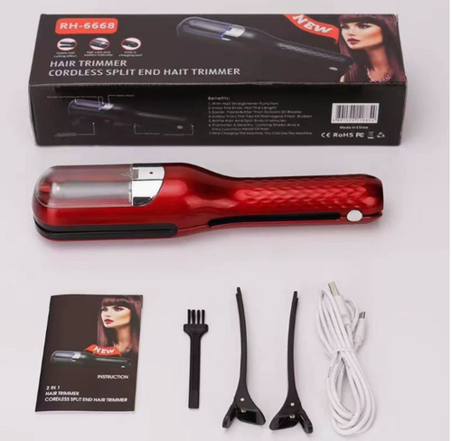 Hair Split End Trimmer, Women's Split End Trimmer, Rechargeable, for Treatment of Frizzy, Dry, Damaged, Colored, Broken, Curly