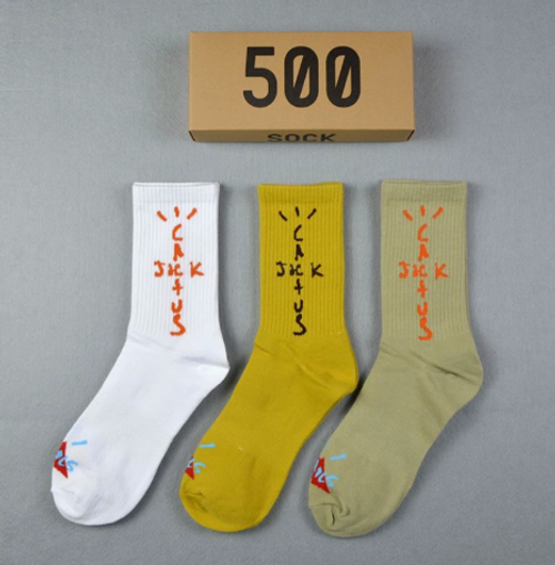 Boxed graffiti-print mens socks, versatile long socks, trendy brand, springsummer, AJ sports socks
