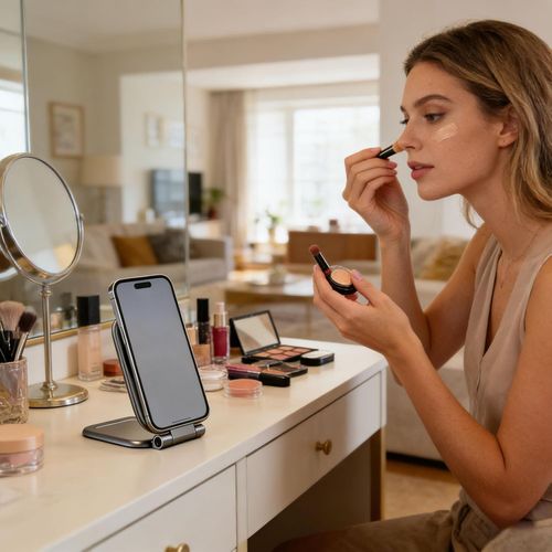 HideFold Ultra-Thin Foldable Magnetic Car Phone Mount 270°Adjustable Cell Phone Holder for Your Car Gym Mirror Compatible with iPhone & Android (Grey)