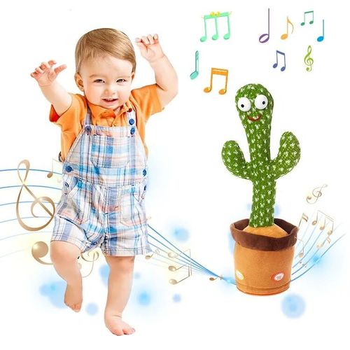 Talking Dancing Cactus Plush Toy - Wriggle  Sing, Record and Repeat What You Say as Best Education Electronic Toy for Kids A for Year Old Girls Birthday