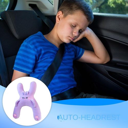 Cute Cartoon Car Headrest & Lumbar Support Pillow – Kids' Travel Sleep Aid for Back Seats (Prevents Neck Chafing)
