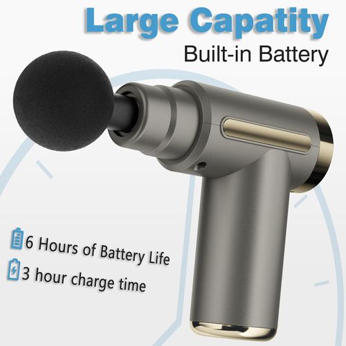 Massage Gun Deep Tissue for Pain Relief with 4 Massage Heads & 6 Speeds, Electric Mini Handheld Body Massager for Any Pain Relief, Best Gifts for Dad and Mom