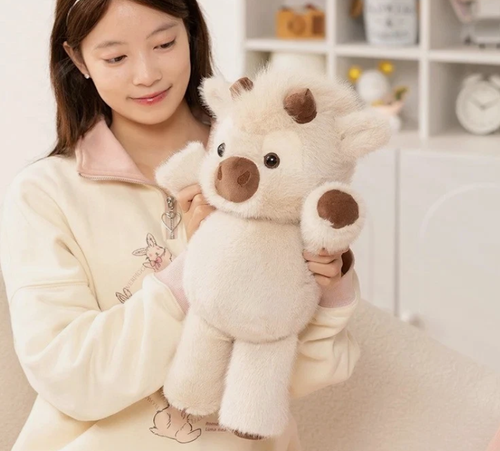 Highland Cow Plush Toy Soft Fluffy Cattle Stuffed Animal Gift - Premium