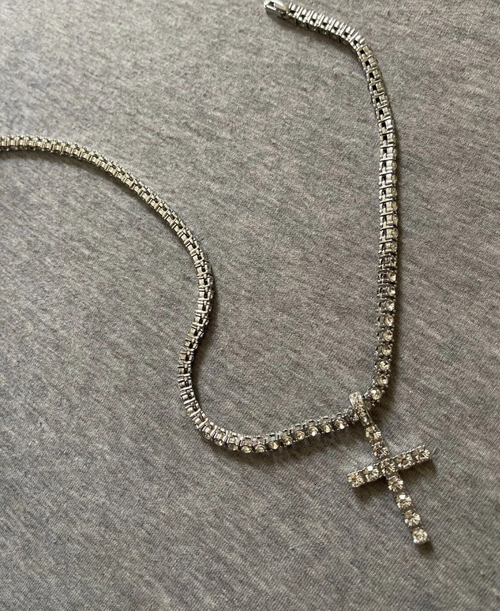 Diamond Cross & Tennis Chain Bundle