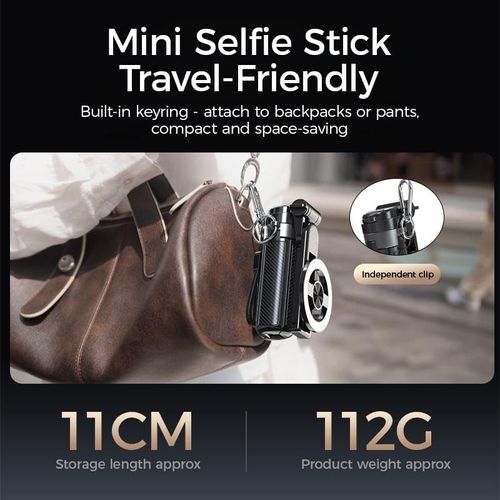New 4-in-1 Multifunctional Magnetic mini Selfie Stick with 360° Rotation Compact Stylish Wireless Bluetooth Control Magnetic Phone Holder for Selfies Video Recording Vlogging Compatible with Most