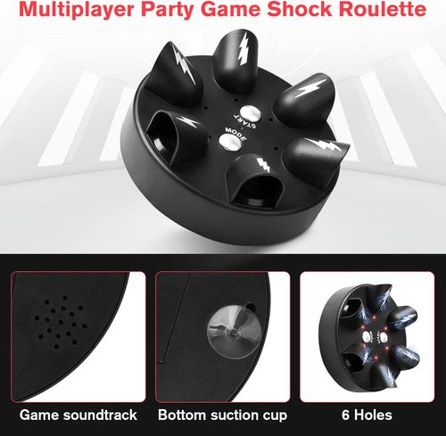 Electric Shock Roulette Game, Electric Shock Novelty Game, Fun Polygraph, Tricky Electric Shock Roulette Shooting Desktop Decompression Creative Truth or Dare, Fit for Home Bar Party Toys