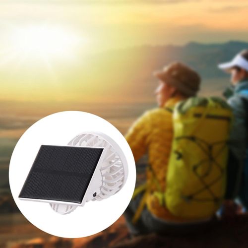 Generic Clip Cap Fan Hands Free Solar Powered Small 3 Speeds Wind Speed Personal Fan Portable for Outdoor Activities Barbecue Golfing