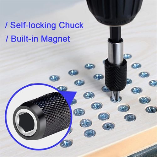 Hex Shank Quick Release Screwdriver Magnetic Drill Bit Holder with Adjustable Collar Extension Bar 60 100 150mm TMP1105 (Color : 3PCS)