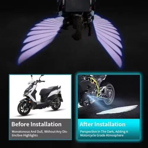 ledmotorcycle chassis light kit motorcycle logo led light whiteblueredangel wings led motorcycle projection light universal motorcycleelectric motorcycle shadow light accessory
