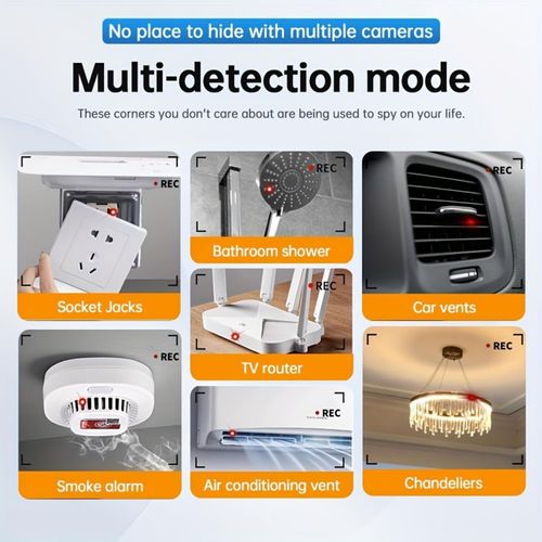 Hidden camera detector, enhanced wireless hidden camera detector, 5 sensitivity levels, 4 modes, suitable for travel, cars, bathrooms, offices and other places.