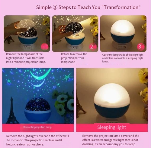 Rotating Starry Sky Projector Night Light, Dreamy Starry Night Atmosphere Night Light, Ideal Christmas Gift, High-Definition Starry Sky LED Projector Night Light, Dreamy Starry Night Projector Night Light, Warm and Soft Ambient Light for Bedroom