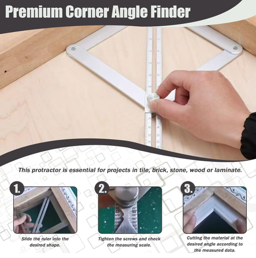 Corner Angle Finder Tool, Miter Saw Protractor with Scale, Miter Angle Finder,Stainless Steel Digital Angle Scale