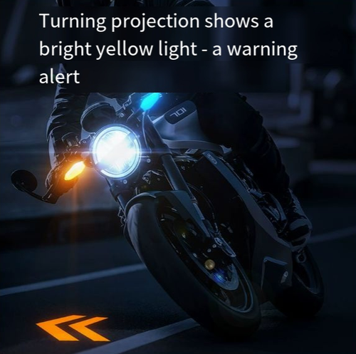 Motorcycle & E-Bike LED Ground Projection Light — High-Brightness, Waterproof, Multi-Color Ambient & Turn Signal Light — Integrated Riding Safety Warning Lamp