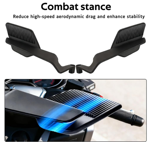 Foldable Stealth Wind Wing Side Mirrors, Wide Viewing Angle, Durable Material, Quick Installation,  White glass lens
