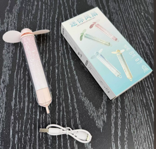 Bamboo Copter Style Handheld Mini Fan  3 Speed Control USB Rechargeable  Portable  Quiet  Powerful Airflow Ideal for Summer  Outdoors  Students  and Desktops