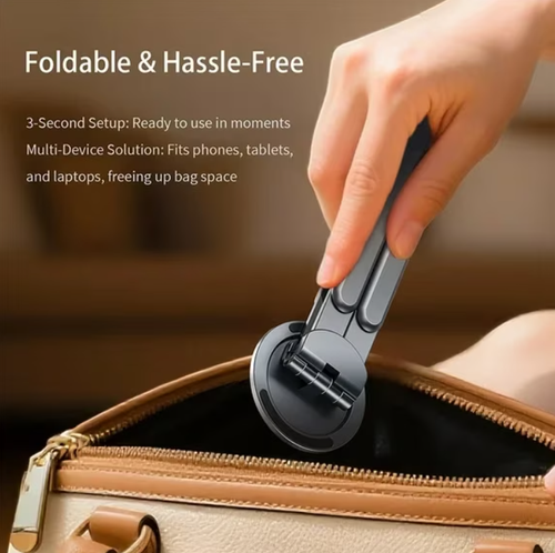 Foldable Aluminum Alloy, 3-in-1 Laptop.Tablet.iPhone Holder, Supports Handheld or Desktop Mode, Portable Travel Design,Powerful Magnetic Suction
