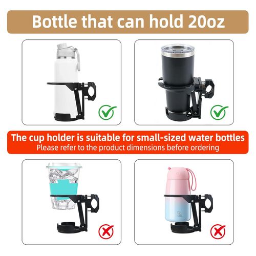 Folding Bottle Holder for Motorcycle Bicycle, Adjust Bicycle Handlebar Water Bottle,for Motorcycle, Bicycle, Motorcycle, ATV, Stroller & Wheelchair