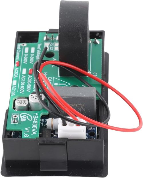 Digital Voltmeter with LED Red and Green Display - 2-in-1 AC Voltage and Amp Meter for 60-500V AC, 0-50A Panel Meter for Voltage and Current Testing
