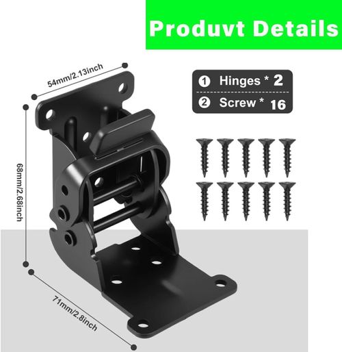 Heavy Duty Folding Table Hinges 90° Self-Locking, 0-180° Adjustable Leg Brackets for Foldable Desk Workbench - Cold Rolled Steel with Screws​(Black)