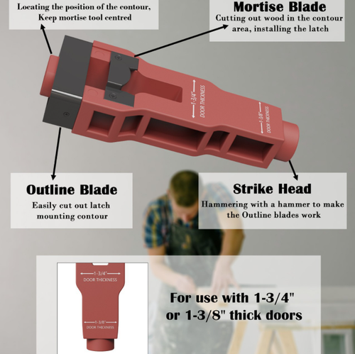 Door Latch Mortise Tool Installation Kit – Helps with Material Removal