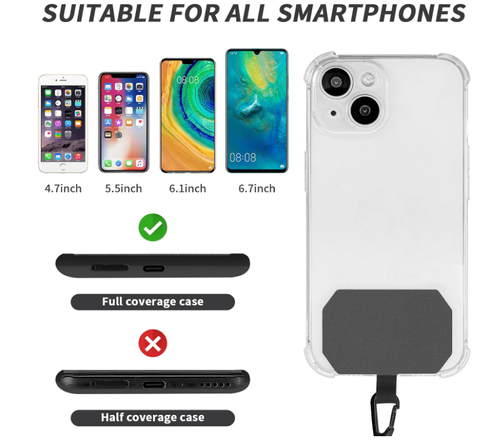 Universal Silicone Phone Case – Black (Shock-proof, with thickened, protective corner bumpers)
