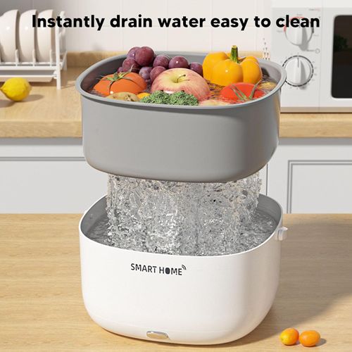 Fruit & Vegetable Washing Machine,Portable Ultrasonic Food Purifier,One Button Start 360 Degree Fruit Cleaner Device for Washing Fruits, Vegetables, Rice, Meat, Tableware