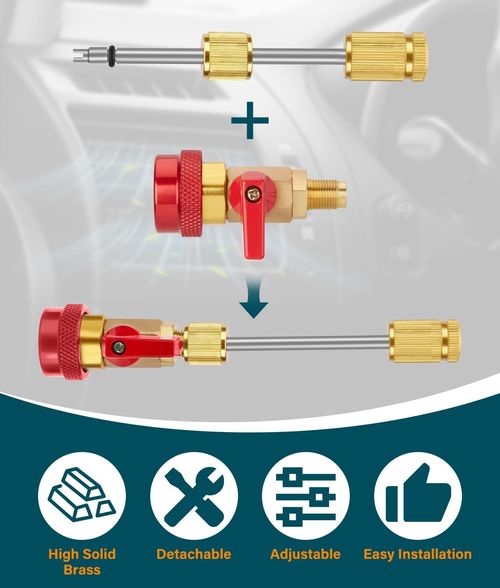 R134A Valve Core Quick Remover Installer, High Low Pressure Valve Core Remover Tool with Strong Sunction Valve Rod for R134A Refrigerant Air Conditioner System
