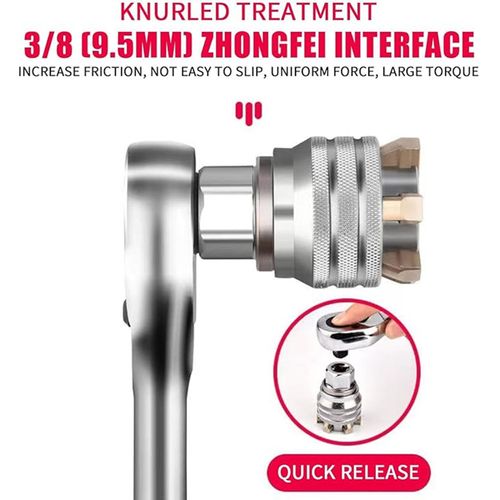 Upgrated Universal Socket Wrench Tool, Self-Adjusting Universal Fit Socket, Ideal for Automotive Repair Home Maintenance Construction Tight Space Work