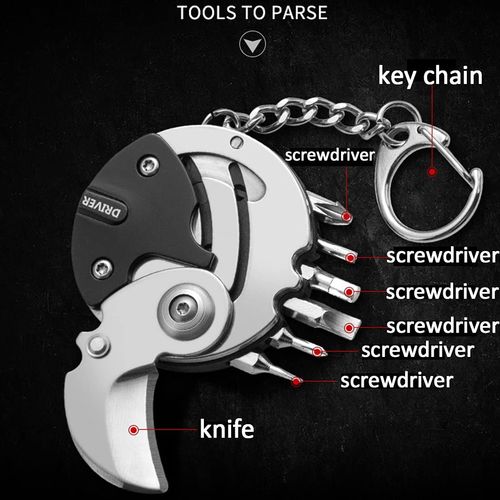 Keychain Multitool Bike Multi Tool - Bicycle Packet Tool for Men Father Husband Gift Outdoor Pocket Hanging hiking Chain
