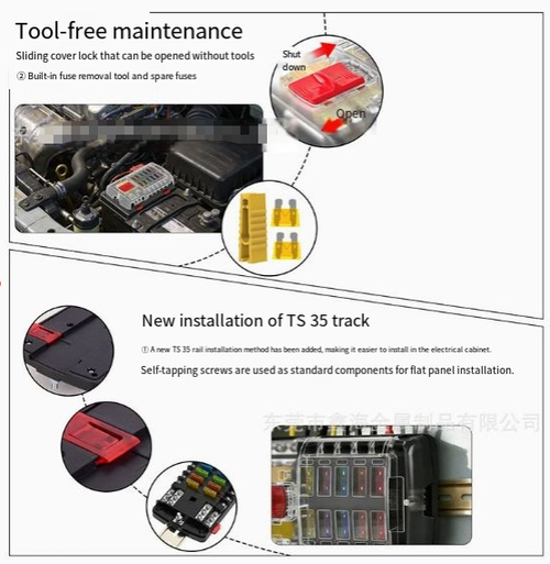 12-Way Independent Positive & Negative Fuse Box — Specialized Automotive, Yacht, and RV Modification Accessory — 12-Slot Fuse Holder with Independent Polarity — Circuit Protection Component