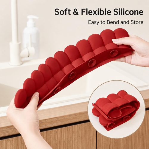 Suction-Cup Silicone Water Barrier Strip – Splash Guard for Kitchen Sinks & Bathroom Washbasins