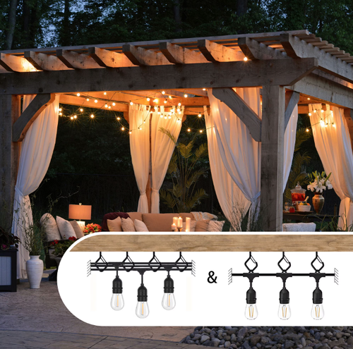 DAYBETTER 20PCS Metal Screw Hooks, Q-Hanger Hooks for String Lights, Ceiling Hooks for Wind Chimes, Lanterns,Outdoor Decorations