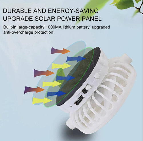 Baseball Cap with Fan Cooling Solar Fan Hat Sun Protection Headwear for Hiking, Fishing, Gardening