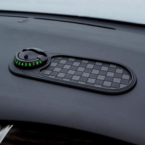 Multifunction Car Anti-Slip Mat, 2025 Multifunctional Car Dashboard Mobile Phone Holder, Auto Universal Rotatable Anti Skid Car Dashboard Pad with Temporary Parking Number