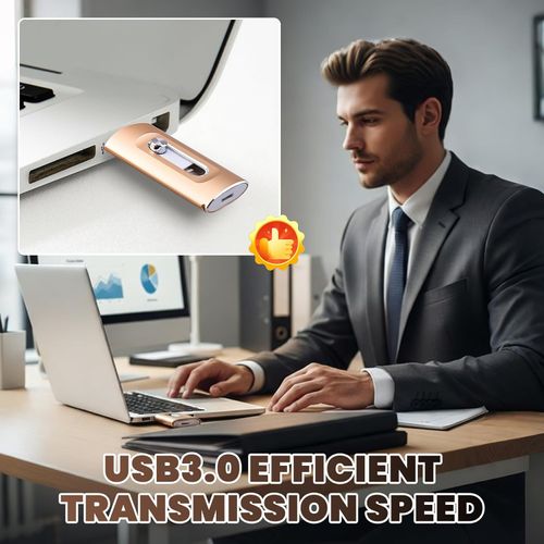 3 in 1 Portable High Speed USB 3.0 Memory Storage for iPhone iPad & Computer, USB 3.0 Portable Storage Device with Lightning Connector (64, GB)