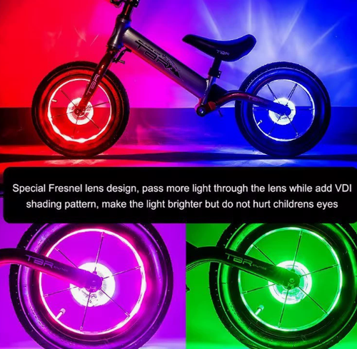 Rechargeable Bike Spoke Lights   LED Motion Sensor Wheel Lights  Tail Light for Kids' Balance Bikes  Scooters Bicycles  Cool  Wind Fire Wheel Decoration for Night Riding Safety   Fun!