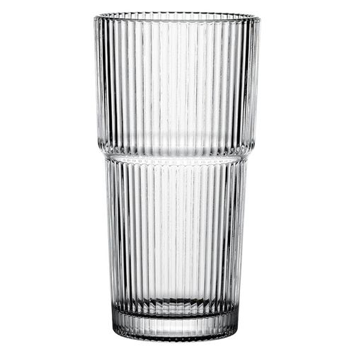 Vaso Vidrio Rayado Tapa Acrilico Y Sorbete De Vidrio 600 Ml